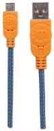 Imagen de Cable USB V2 A-Micro B, Bolsa Textil 1.0M Verde/Negro
